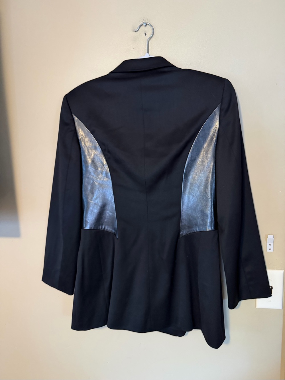 Escada For Neiman Marcus Vintage Wool and Faux Leather Blazer Jacket - Picture 5 of 10